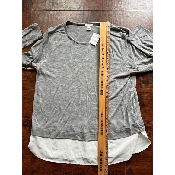 J. Crew Mixed Media Long Sleeve Layering Casual Work Shirt NWT Large - Picture 4 of 6